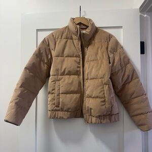 Tan Corduroy Puffer Jacket